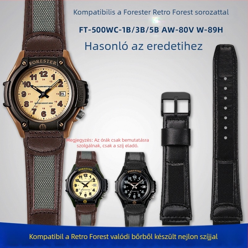 Alkalmas Casio Forester Ft-500Wc-3B/5B/1B sorozatú puha, valódi bőr első rétegű marhabőr óraszíjhoz