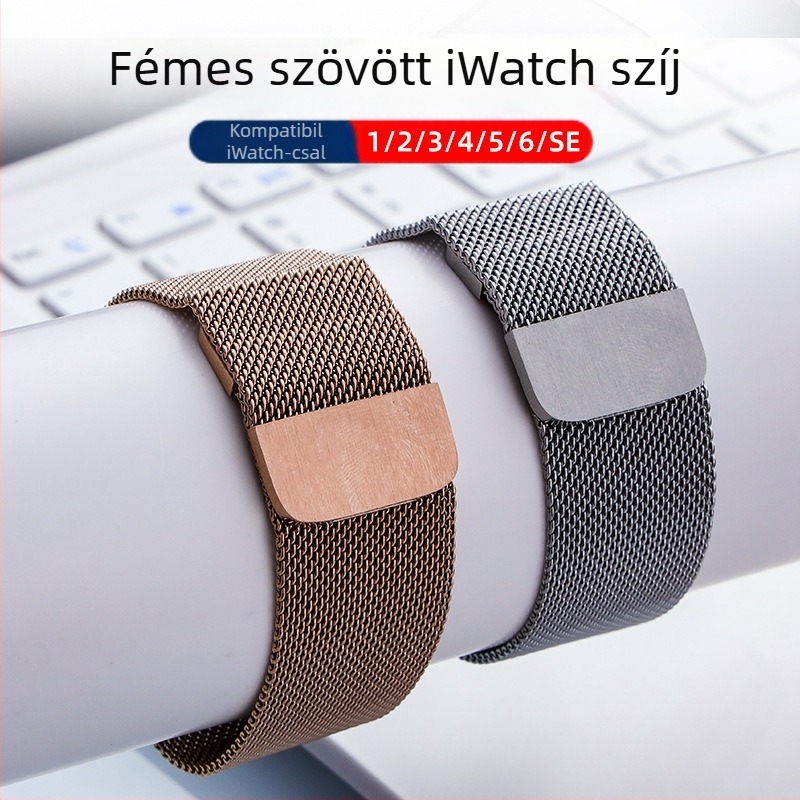 Apple szíjhoz Divatos fém dupla részből álló szőtt Apple milánói szíj iwatch milánói szíj