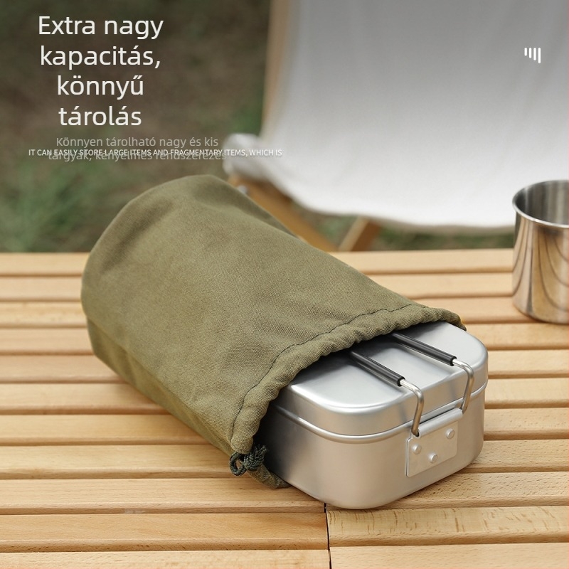 Kültéri kemping tárolócsomag zsebes mosószer tárolótáska kemping étkészlet nagy kapacitású húzózsinóros vászontáska