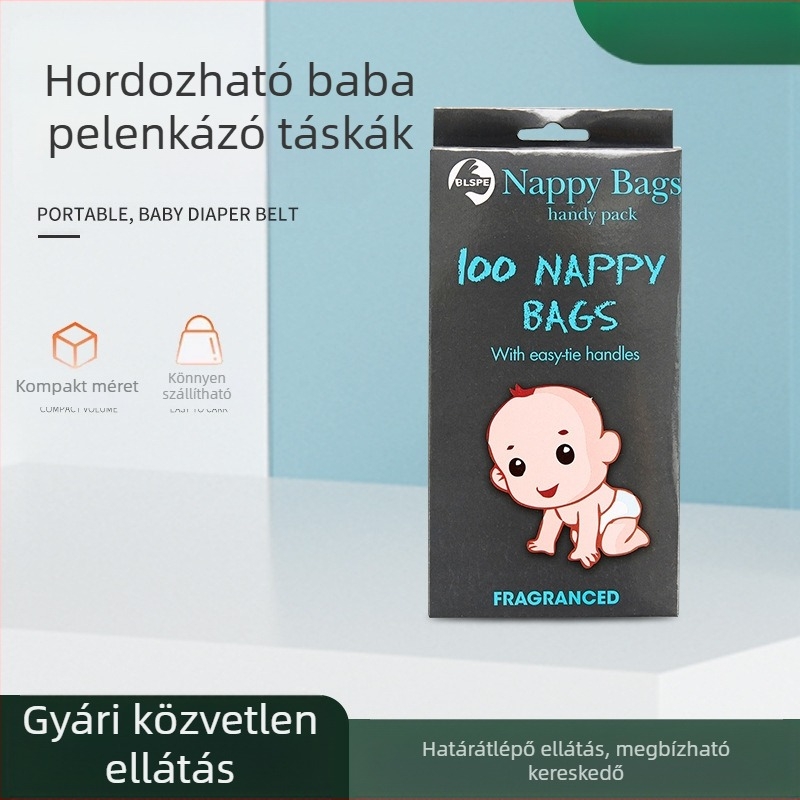 Határokon átnyúló nagykereskedelmi hordozható baba pelenkázó táska szemeteszsák fekete rejtett lebomló szemeteszsák
