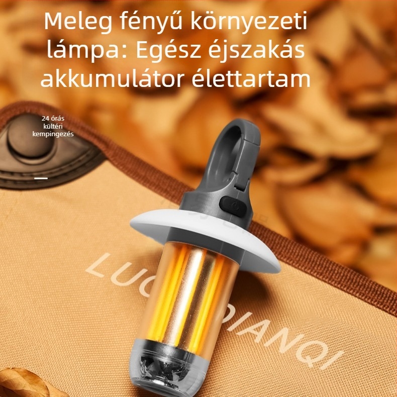 Új hordozható, többfunkciós kempinglámpa, kettős fényforrású, kettő az egyben zseblámpa, kültéri hangulatú sátorlámpa, kempinglámpa