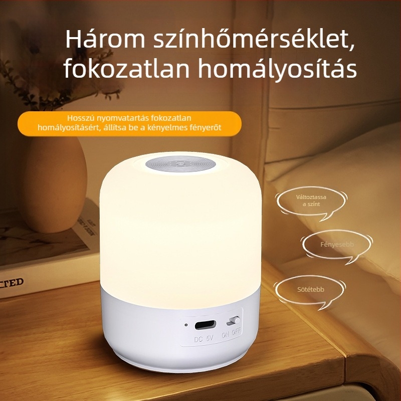 Új kempinglámpa érintőkapcsolós éjszakai fény akasztóval, három fényforrással, fokozatmentesen fényerő-szabályozható kempinglámpa kültéri sátorlámpa