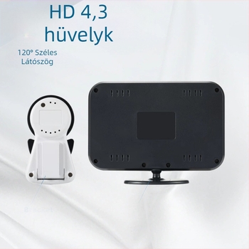Határokon átnyúló HD 4,3 hüvelykes 1080P autós babaápolási eszköz 120 fokos széles látószögű HD infravörös éjjellátóval
