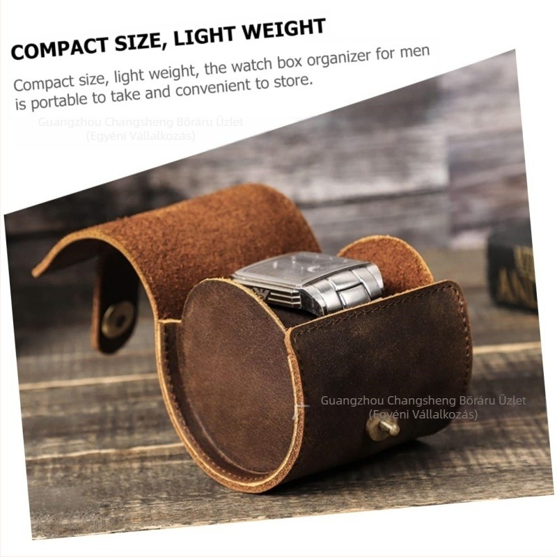 Határokon átnyúló valódi bőr utazóóra-tároló táska, szabadtéri szabadidős, hordozható, tartós és vízálló, egyórás kozmetikai táska