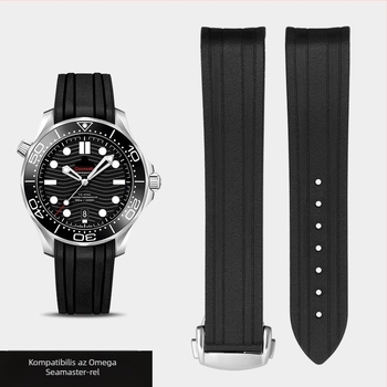 Omega Omega gumiszíj új Seamaster 300 Speedmaster 007 Observatory összecsukható csattal szilikon óraszíj 20 mm