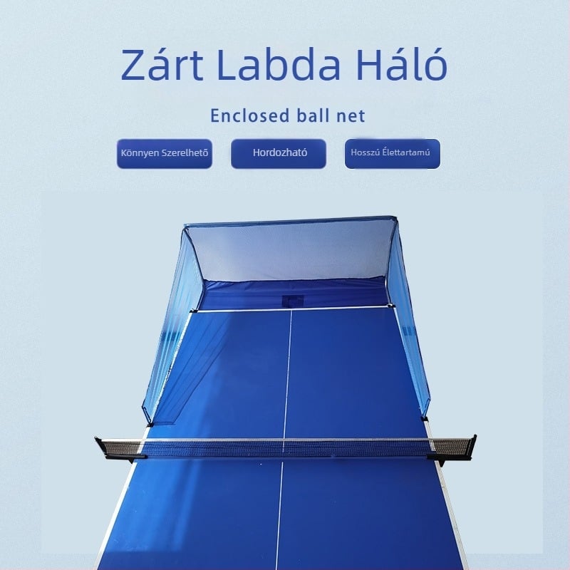 Asztalitenisz labdagyűjtő háló beltéri edzőterembe, blokkoló asztalitenisz labdagyűjtő háló keret, hordozható labdaszedő és újrahasznosító háló