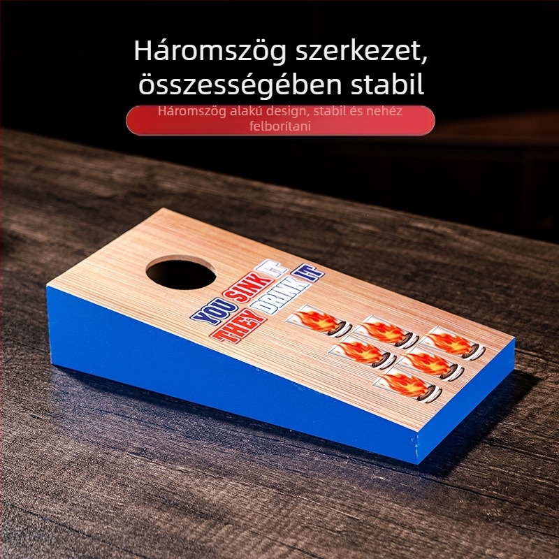 Fa homokzsák dobójáték sportjáték játék dobó homokzsák tábla szett asztali homokzsák játék borospohárral