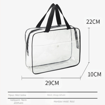 Gyárilag közvetlen nyári átlátszó kozmetikai táska gombokkal, átlátszó PVC gyermekjáték-tároló táska utazó tárolótáska