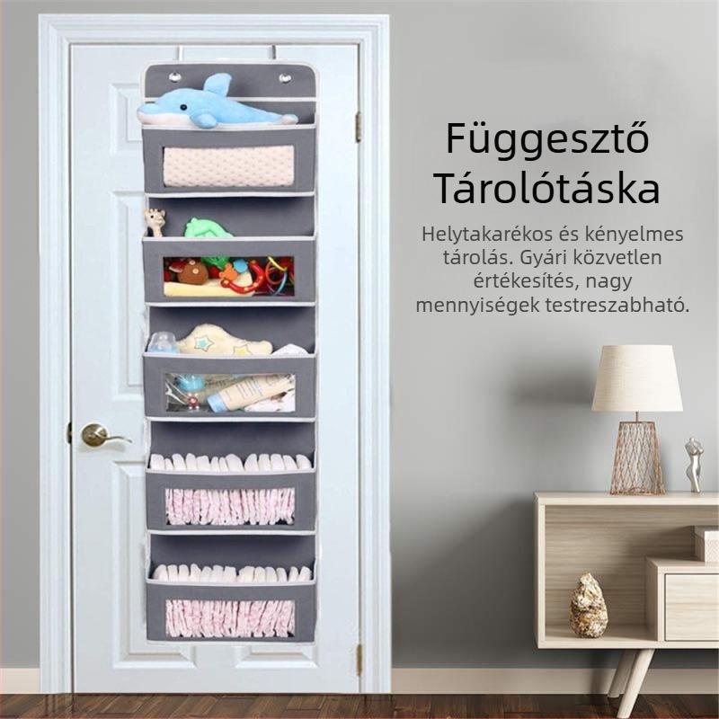 Az Amazon új ajtóra szerelhető akasztós táskája, többrétegű szövetből készült akasztós táska, falra szerelhető snack ruházati többcélú tárolótáska