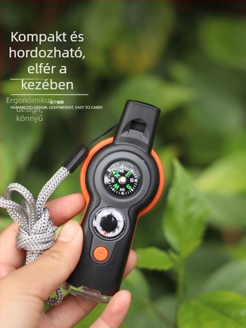 Határokon átnyúló közvetlen ellátású hőmérő tükör 7 az 1-ben multifunkciós síp kültéri túlélő síp 7 az 1-ben síp