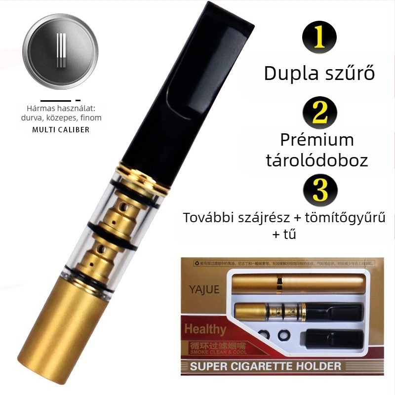 Yajue High-End Durva, Közepes és Finom, Háromszoros Használatú, Mosható Filteres Cigarettatartó Férfi Egészségügyi Cigarettatartó Dupla Filteres