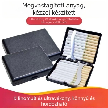Cigarettatartó nagykereskedelem, ultravékony, kreatív, hordozható cigarettatartó, 20 darabos ABS anyagból készült, személyre szabott férfi matt cigarettatartó, ömlesztett