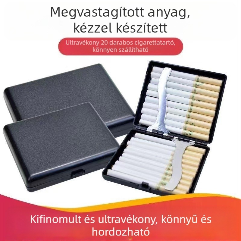 Cigarettatartó nagykereskedelem, ultravékony, kreatív, hordozható cigarettatartó, 20 darabos ABS anyagból készült, személyre szabott férfi matt cigarettatartó, ömlesztett