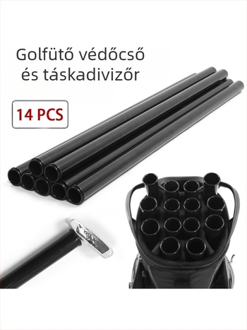 Golfütő védőcső 14 db/karcálló védőcső hüvely PVC műanyag zacskó elválasztó golf kiegészítők