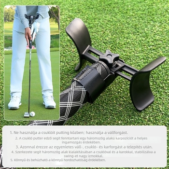 PGM golf puttoló segédedző, állítható hosszúságú/kiegészítő gyakorlatokhoz, fix csuklós puttoló edzőgép