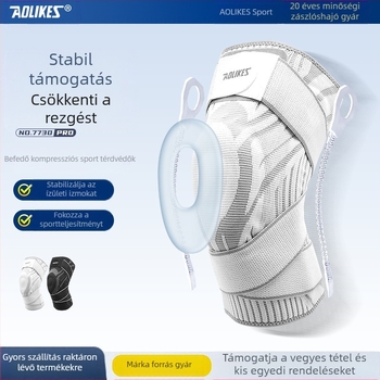 Továbbfejlesztett pántos szilikon térdvédő sport kosárlabda kerékpározás futás rugós támogatás lélegző sport csúszásgátló kültéri védelem