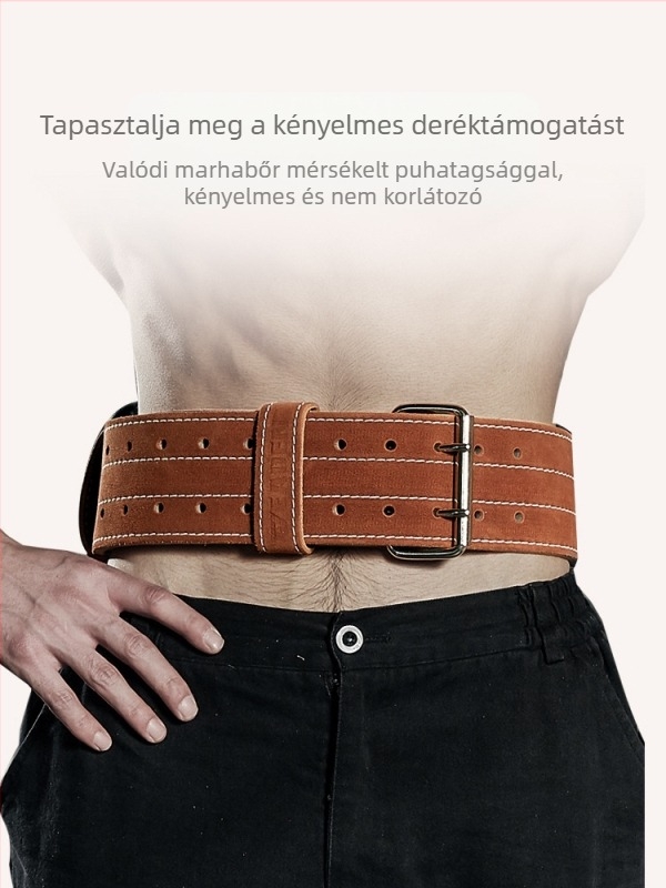 Fitness öv guggolás kemény húzású ötrétegű férfi súlyemelő sport deréktámasz testépítő erőemelés marhabőr felszerelés öv