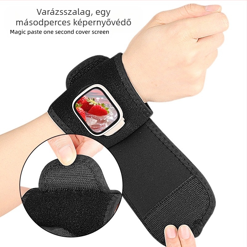 Kültéri sport kerékpáros óra védőpánt karóra képernyővédő karcálló ütéscsillapító nyomáscsökkentő lélegző rugalmas szíj