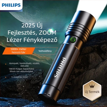 Philips SFL2146 zseblámpa, zoom, szuperfényes, C típusú, töltős, háztartási, kisméretű, kültéri, kempinglámpa, vészhelyzeti használatra.