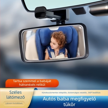 Autó visszapillantó tükör, belső reflektor, nagy látómező, nagy felbontású, nagy látószögű ívelt tükör, babafigyelő tükör, állítható