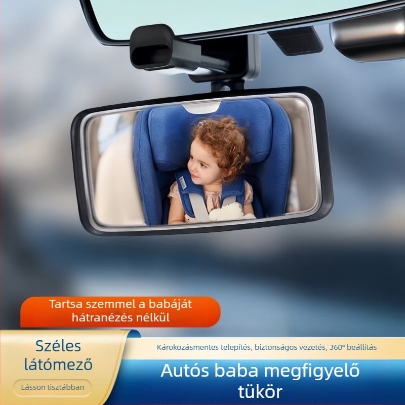 Autó visszapillantó tükör, belső reflektor, nagy látómező, nagy felbontású, nagy látószögű ívelt tükör, babafigyelő tükör, állítható