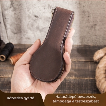 kapcsolatok család óratároló doboz őrült ló bőr vintage kreatív valódi bőr csúcskategóriás cipzáras óra bőrtok