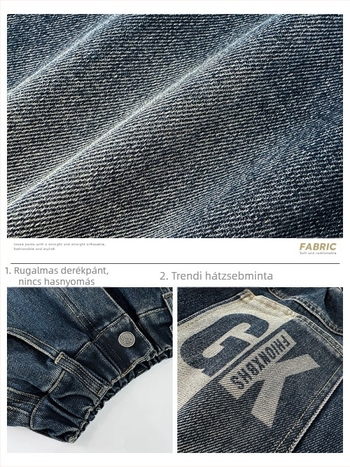 Z1326 Early Yang gyermek 2025 tavaszi bő farmernadrág nagy gyermek divatos western stílusú hosszú nadrág gyermek tavasz és ősz