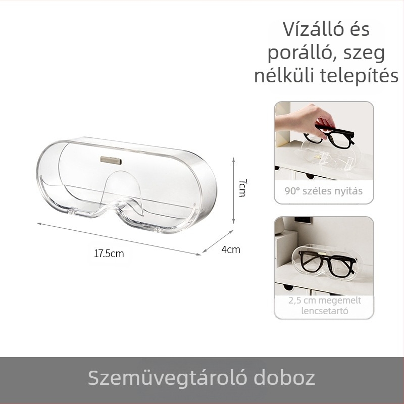 FaSoLa szemüvegtartó állvány falra szerelhető rövidlátás napszemüveg napszemüveg doboz hordozható átlátszó porálló szemüvegtároló doboz