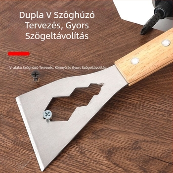 Rozsdamentes acél lapát tisztítópenge cementlapát kaparó falburkolat szerszám dekoráció nagy teherbírású fa nyél kis lapát