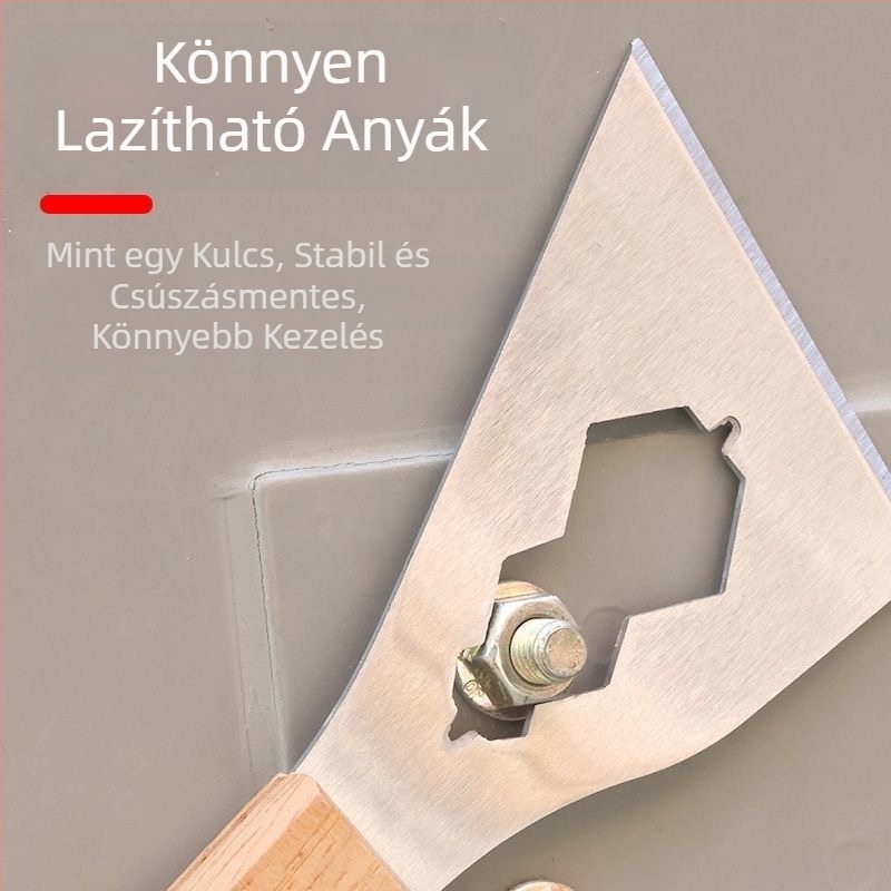 Rozsdamentes acél lapát tisztítópenge cementlapát kaparó falburkolat szerszám dekoráció nagy teherbírású fa nyél kis lapát