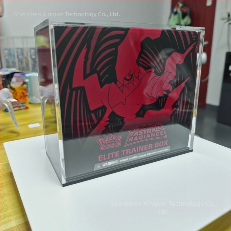 Átlátszó akril pormentes, egymásra rakható figuradoboz, mágneses akril Pokémon tárolódoboz