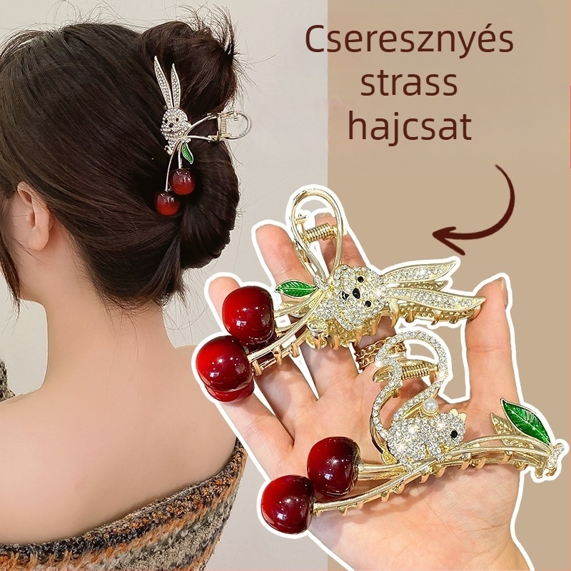 Cseresznye nyúl hajcsat női hátsó fej kontyba feltűzött hajcsat kiváló minőségű nagy cápahajcsat hajcsat hajcsat fejdísz