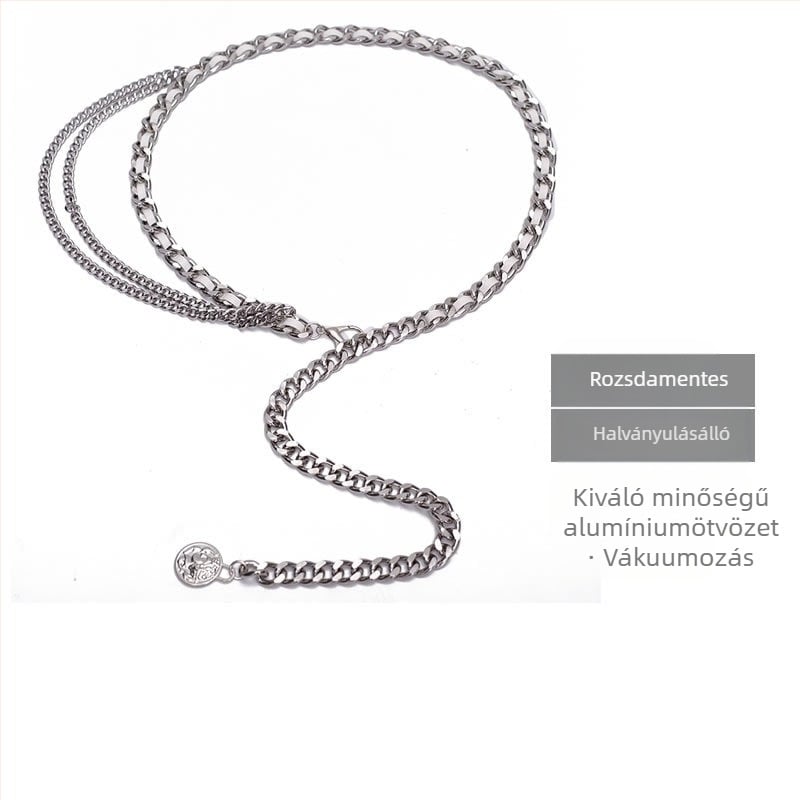 Elegáns hatású deréklánc kiegészítő, női 2025-ös új modell, dekoratív öv ruhákhoz, kosztümökhöz, pulóverekhez, többrétegű nadráglánchoz