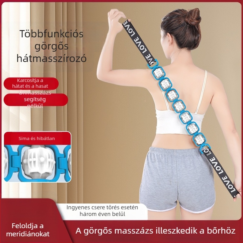 Hátmasszázs masszírozó Multifunkcionális, kivehető görgős masszírozó a meridiánok kotrásához Nyitott váll Nyitott hát Manuális görgő