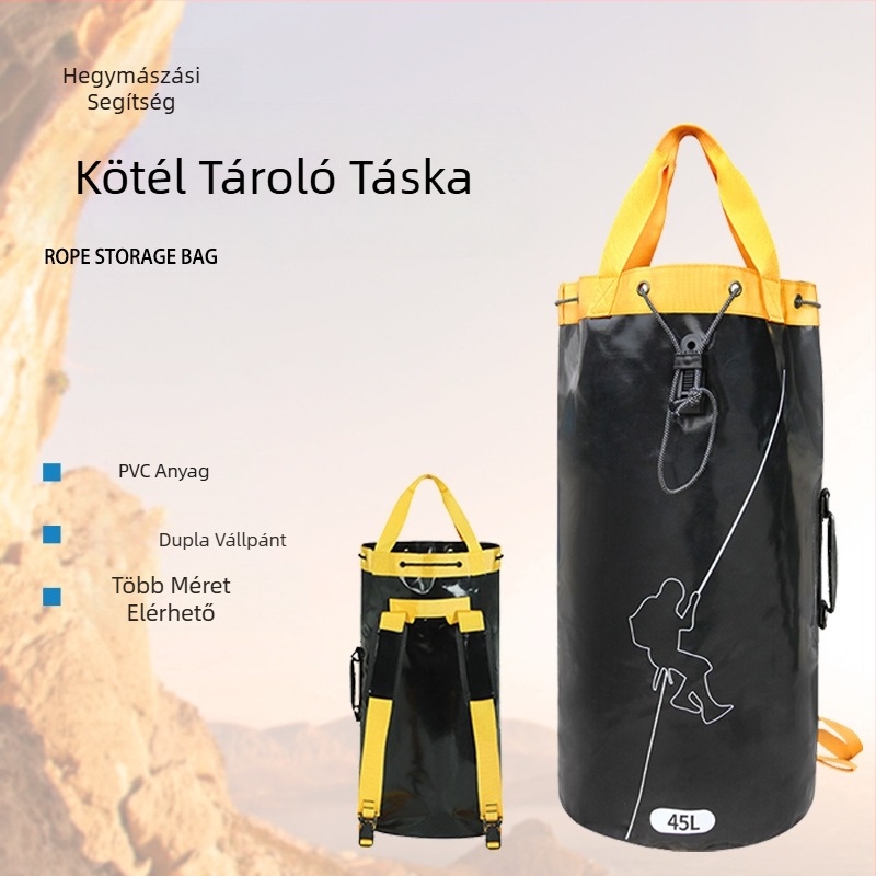 Határokon átnyúló, népszerű, kültéri sportokhoz való kötéltároló táska, hegymászáshoz, sziklamászáshoz való táska, összecsukható válltáska, folyami hátizsák