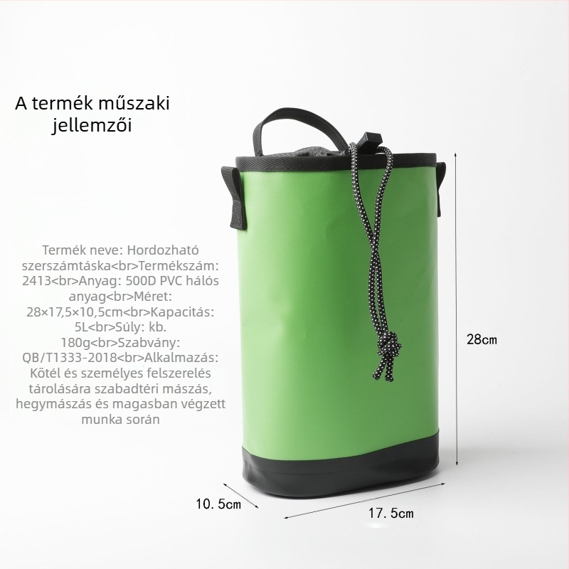 Vízálló szerszámtáska, kötéltároló táska, kerti és kertészeti táska, övtáska, akasztótáska, karbantartó készlet, húzózsinóros táska