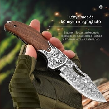 Kültéri összecsukható kés 67 rétegű damaszkuszi összecsukható kés hordozható többfunkciós kés háztartási gyümölcskés hámozó Amazon