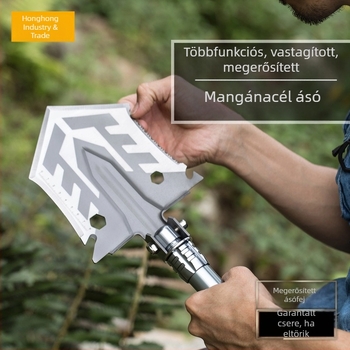 Kemping multifunkciós nyitólapát kültéri kemping horgász autólapát mangán acél összecsukható megerősítő szerszámlapát