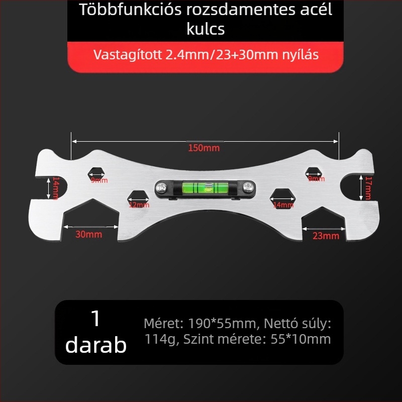Zuhanyszerelő műtárgy, többfunkciós fürdőszobai villáskulcs, keverőszelep, zuhanyszint, vízvezeték-szerelő, speciális szerszámok