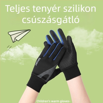 Gyerekkesztyűk fiúknak, szélálló, síelésre, hóesésre, vízálló, polár béléssel, csúszásmentes, téli, fiúknak való, meleg kerékpáros kesztyűk