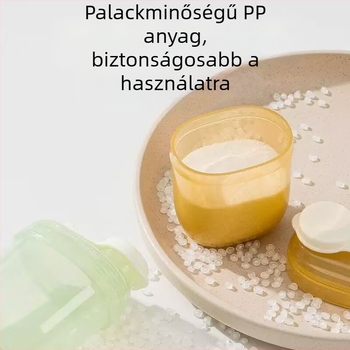 Hordozható tejpor adagoló doboz útközbeni használatra, egyrekeszes ételtároló bébi rizspelyhek tárolására