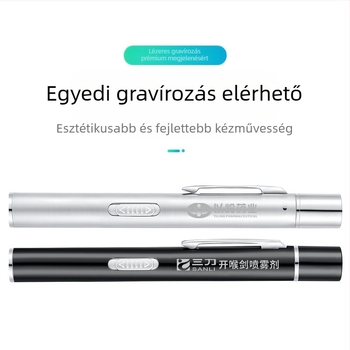Újratölthető kettős fényforrású tanuló toll sárga fény fehér fény orvosi szájüregi ellenőrző lámpa rozsdamentes acél reggeli ellenőrző toll lámpa zseblámpa