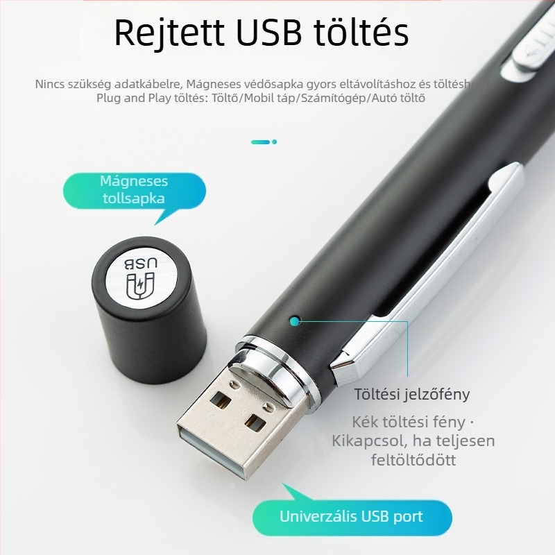 Újratölthető kettős fényforrású tanuló toll sárga fény fehér fény orvosi szájüregi ellenőrző lámpa rozsdamentes acél reggeli ellenőrző toll lámpa zseblámpa