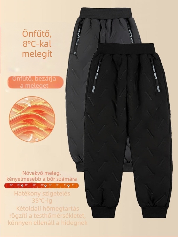 Fiú steppelt nadrág, hidegálló és meleg, közepes és nagy méretű bársony vastagított gyereknadrág, fiú leggings, új téli stílus