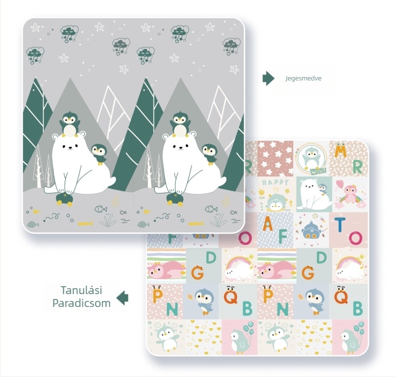 Baba mászószőnyeg, vastagított habszivacs szőnyeg, biztonságos anyag, szagtalan, olajálló, szennyeződésgátló, könnyen tisztítható, összecsukható és tárolható