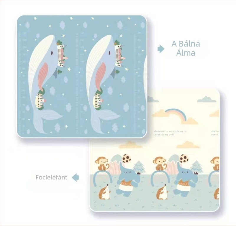 Baba mászószőnyeg, vastagított habszivacs szőnyeg, biztonságos anyag, szagtalan, olajálló, szennyeződésgátló, könnyen tisztítható, összecsukható és tárolható