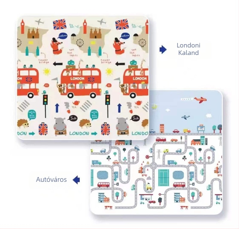 Baba mászószőnyeg, vastagított habszivacs szőnyeg, biztonságos anyag, szagtalan, olajálló, szennyeződésgátló, könnyen tisztítható, összecsukható és tárolható