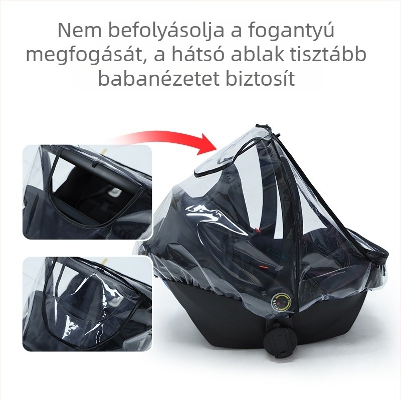 Gyárilag közvetlen EVA bababiztonsági kosár esővédő babaülés porvédő babakocsi PVC szélvédő