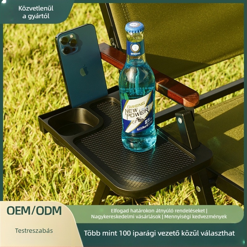 Kermit szék oldalsó tárolótálca dönthető szék tálca kempingfelszerelések kültéri kiegészítők összecsukható univerzális pohártartó