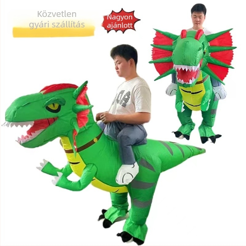 Halloween lovagló dinoszaurusz kellékek dupla gerincű sárkány felfújható ruházat előadás vicces kellékek lovaglás dupla gerincű sárkány felfújható ruházat